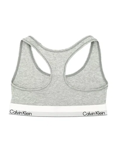 Calvin Klein Plus Size Modern Cotton Bralette In Grey Heather