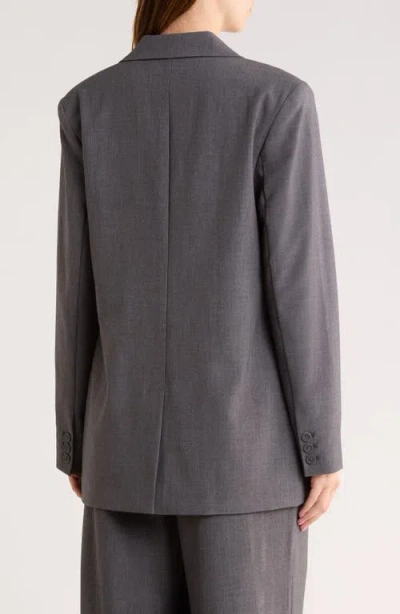 Leith Oversize Peak Lapel Blazer In Gray