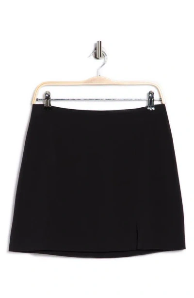 Leith Split Front Miniskirt In Black