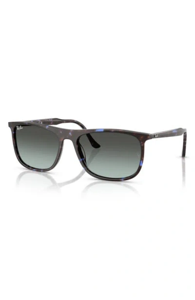 Ray Ban Ray-ban 61mm Polarized Gradient Rectangular Sunglasses In Blue