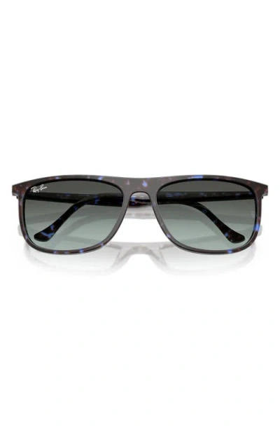 Ray Ban Ray-ban 61mm Polarized Gradient Rectangular Sunglasses In Blue