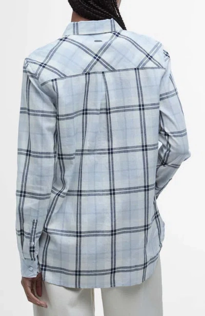 Barbour Collared Button Down Blouse In Blue