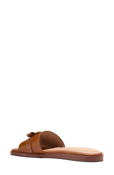 Cole Haan Go-to Emalia Slide Bow Leather Sandal In Brown