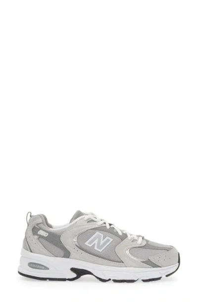 New Balance Mens Raincloud Grey White Mr530 Logo-embossed Leather And Mesh Low-top Trainers