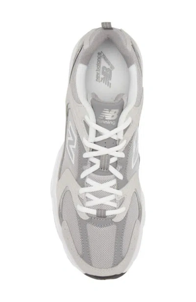New Balance Mens Raincloud Grey White Mr530 Logo-embossed Leather And Mesh Low-top Trainers