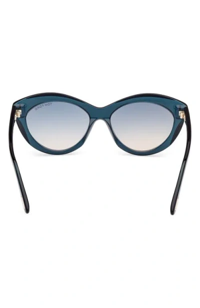 Tom Ford 55mm Gradient Oval Sunglasses In Blue