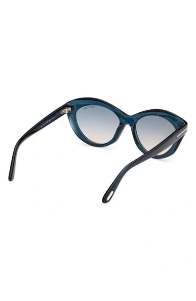 Tom Ford 55mm Gradient Oval Sunglasses In Blue