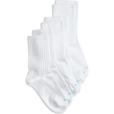 Hue Air Cushion Assorted 3-pack Crew Socks In White