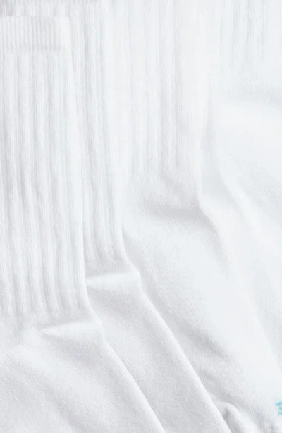Hue Air Cushion Assorted 3-pack Crew Socks In White