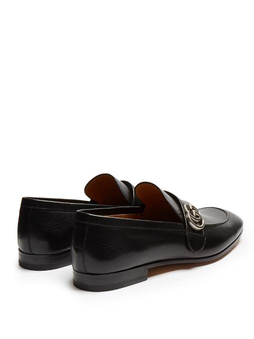gucci leather loafer with double g