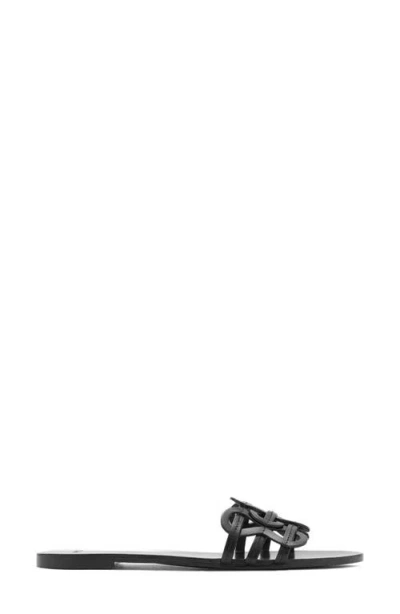 Mango Slide Sandal In Black