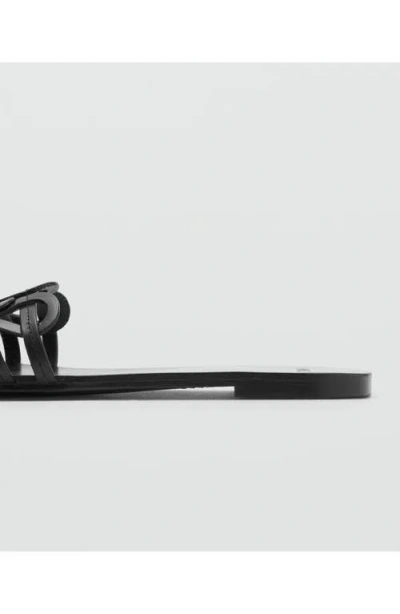 Mango Slide Sandal In Black