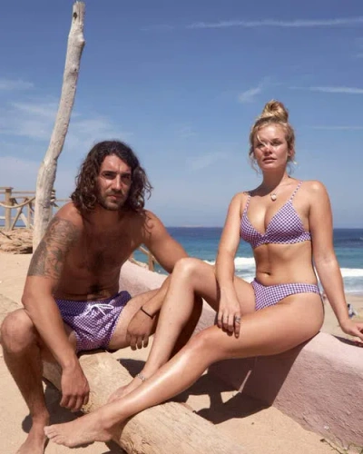 Oosc Checkmate Boost 'em Up Bikini Top In Purple