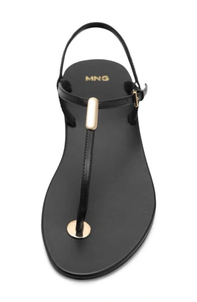 Mango Ankle Strap Sandal In Black
