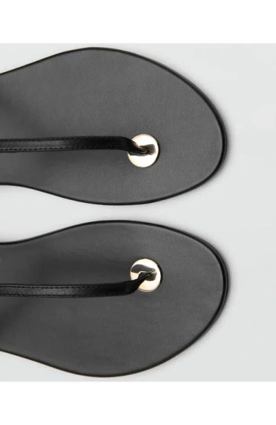 Mango Ankle Strap Sandal In Black