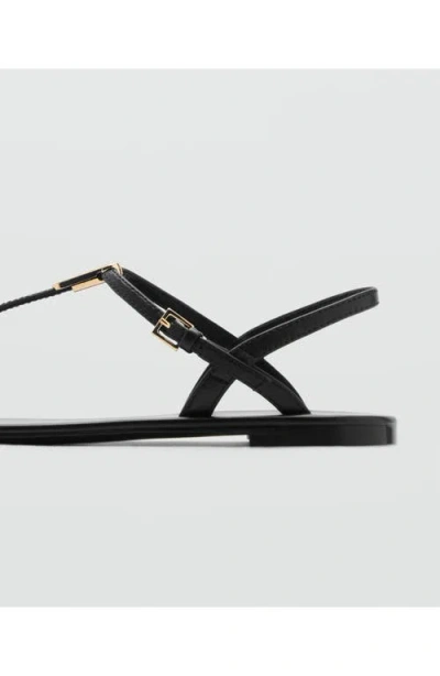 Mango Ankle Strap Sandal In Black