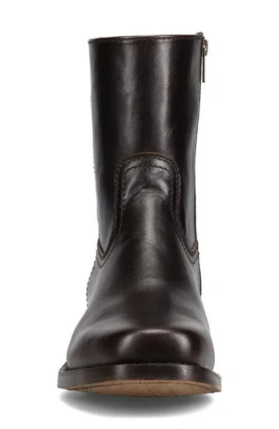 Frye Campus Suede Plain Toe Zip Boot In Brown