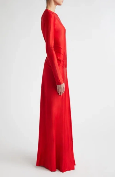 Victoria Beckham Womens Cardinal Red Zip-front Cut-out Stretch-jersey Maxi Dress In Multi