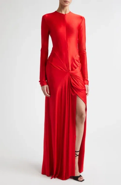 Victoria Beckham Womens Cardinal Red Zip-front Cut-out Stretch-jersey Maxi Dress In Multi