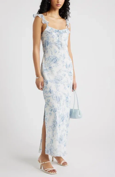 Open Edit Ruffle Chiffon Maxi Dress In Multi