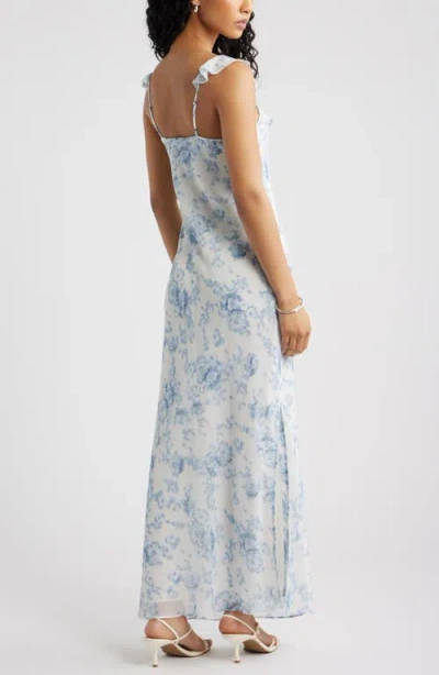 Open Edit Ruffle Chiffon Maxi Dress In Multi