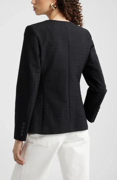 Nordstrom Collarless Textured Jacket In Black