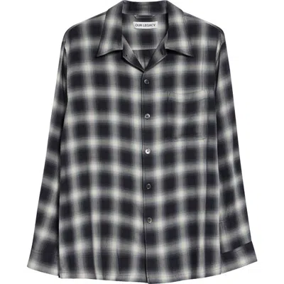 Our Legacy Every Shirt Reno Cowboy Relaxedfit Checked Viscose Shirt In Black