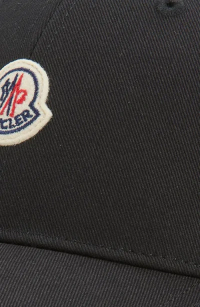 Moncler Logo Patch Adjustable Baseball Cap In Black