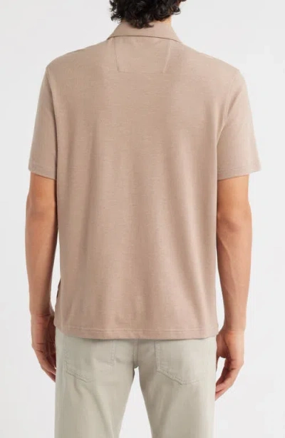 Bugatchi Quarter Zip Polo In Brown