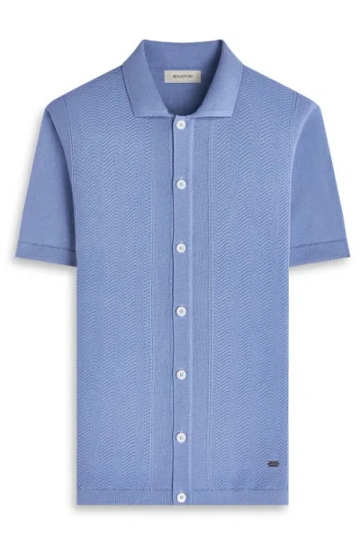 Bugatchi Short Sleeve Cardigan In Blue