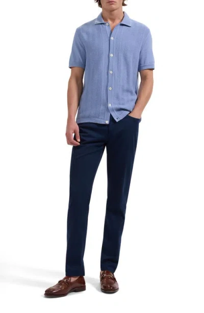 Bugatchi Short Sleeve Cardigan In Blue