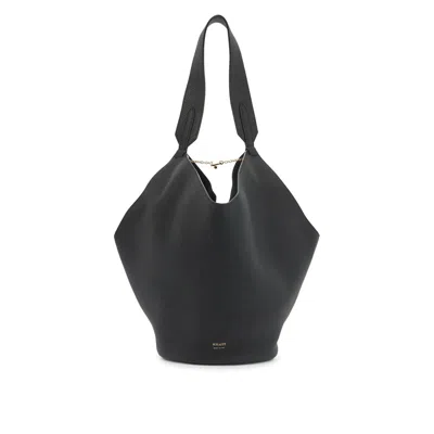 Khaite Lotus Small Textured-leather Tote In Black