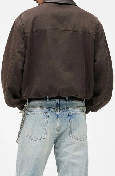 Represent Roscoe Logo Detail Cotton Canvas Bomber Jacket In Multi