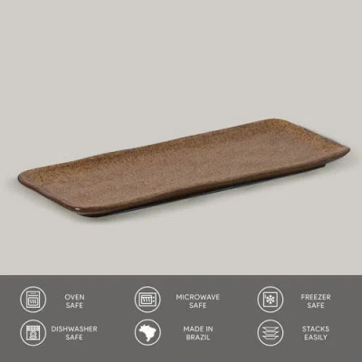 Porto Brasil Rectangular Platter Medium Set Of 4 In Brown