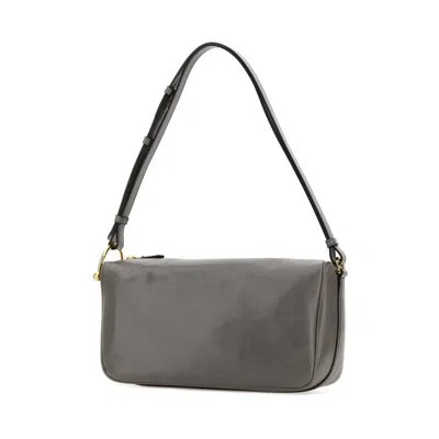 Gucci Shoulder Bag In Smooth Leather In Gray