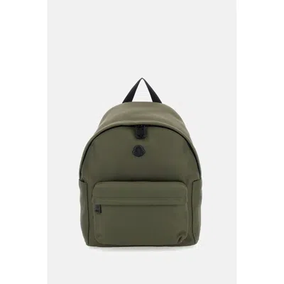 Moncler Pierrick Backpack Front Pocket Adjustable Straps Handle In Green