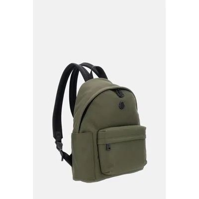 Moncler Pierrick Backpack Front Pocket Adjustable Straps Handle In Green