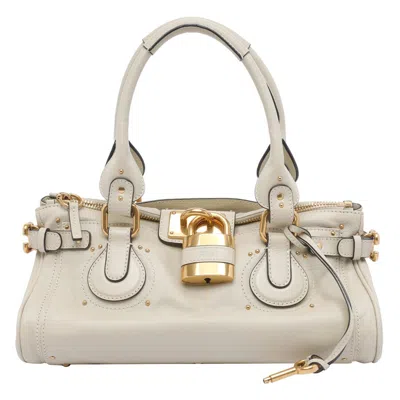 Chloé Paddington Embellished Textured-leather Tote In Pink