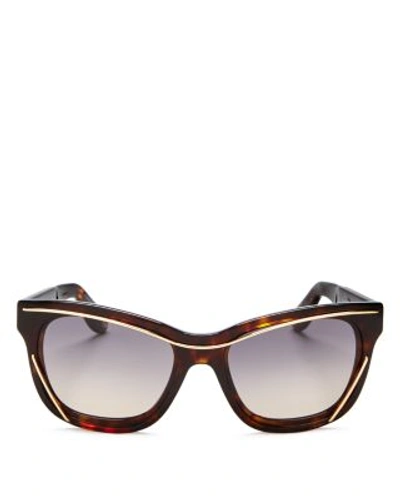 Givenchy Wire Square Sunglasses, 55mm In Tortoise/gold/blue Gradient