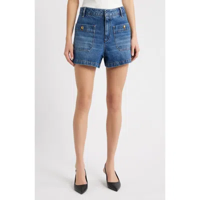 Frame Button-embellished Patch-pocket Shorts In Multi