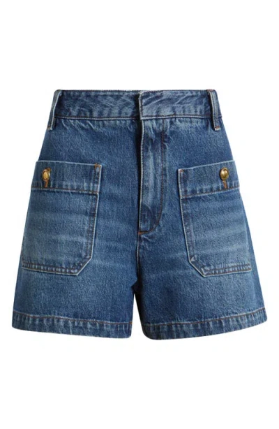 Frame Button-embellished Patch-pocket Shorts In Multi