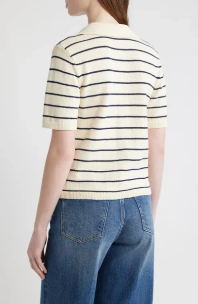 Frame The Stripe Polo Top In Multi