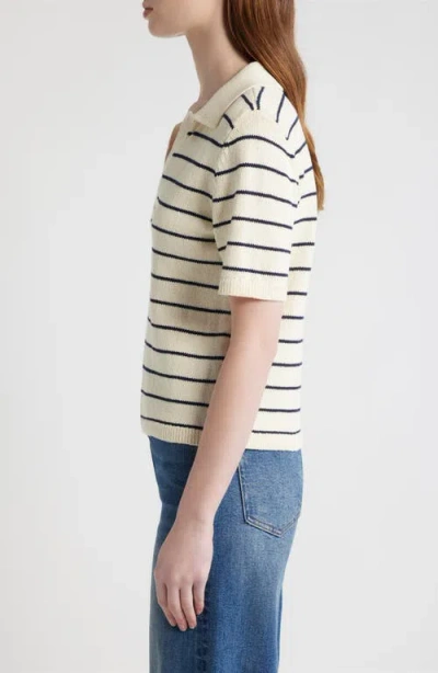 Frame The Stripe Polo Top In Multi