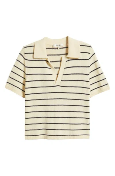 Frame The Stripe Polo Top In Multi