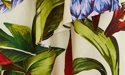 Farm Rio Florart Strapless High Low Cotton Dress In Multi