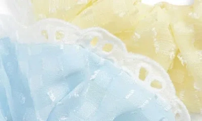 Cara 3-pack Pastel Eyelet Scrunchie Set In Blue