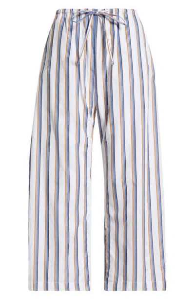 Leset Yoshi Stripe Cotton Blend Drawstring Pants In Multi