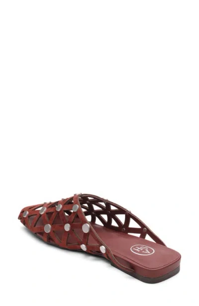 Ash Bone Embellished Open Toe Mule In Multi