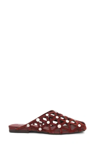 Ash Bone Embellished Open Toe Mule In Multi