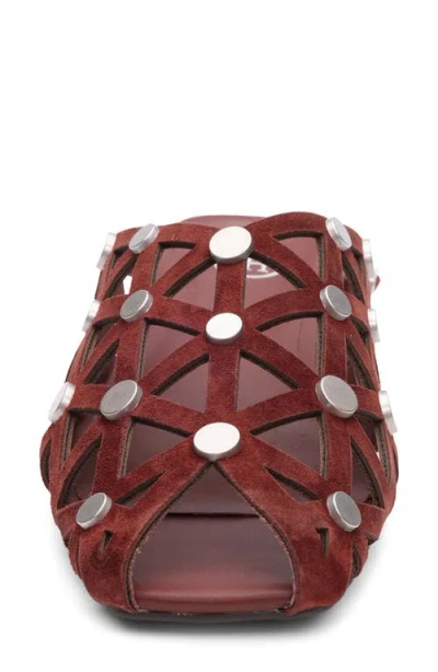 Ash Bone Embellished Open Toe Mule In Multi